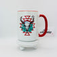 Merry Christmas Bullhorn Aztec 15 oz Ceramic Coffee Mug