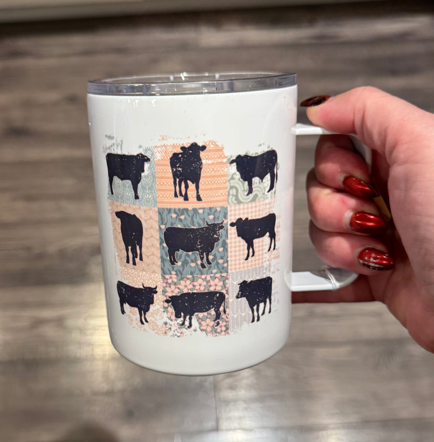 Patchwork Chickens Insulated Coffee Tumbler