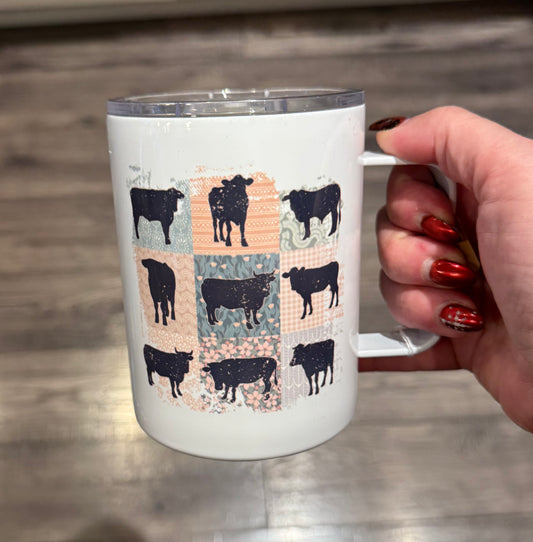 Patchwork Chickens Insulated Coffee Tumbler