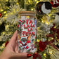Fa La La La Feral 16oz Glass Cup With Lid