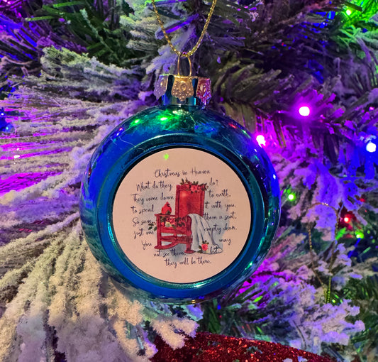Christmas In Heaven Plastic And Aluminum Christmas Ornament - Blue