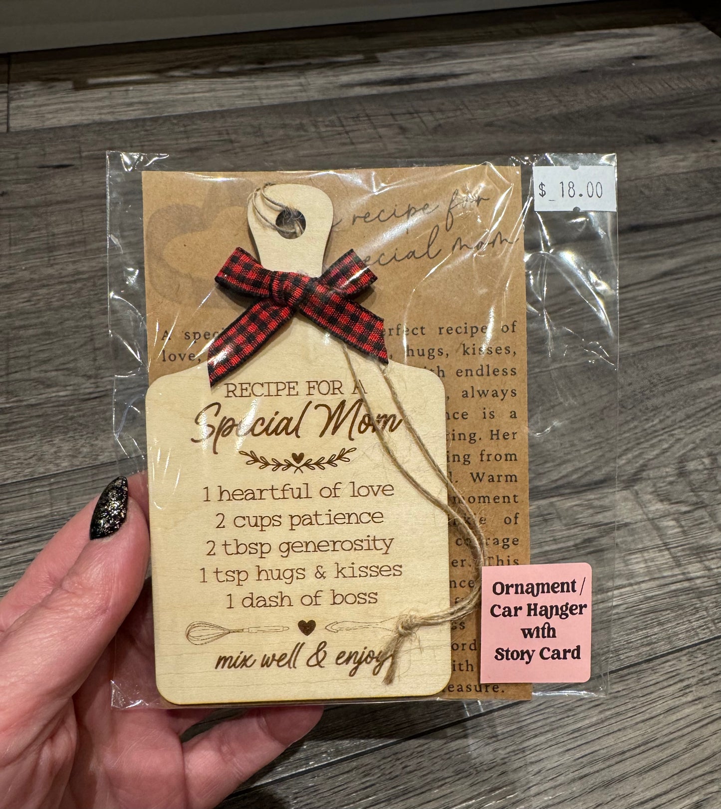 Mom Recipe With Story Card Laser Christmas Ornament