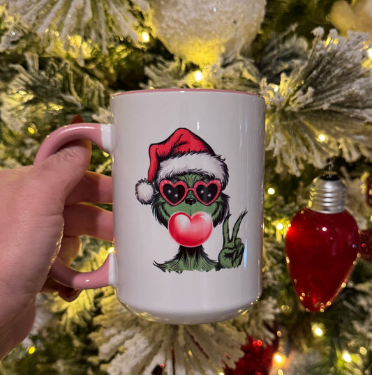 Mean one bubble blowing 15 oz Ceramic Coffee Mug