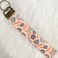 Showgirl Canvas Keychain Wristlet- Bronze Hardware
