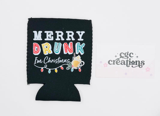 Merry Drunk I'm Christmas Neoprene Can Koozie
