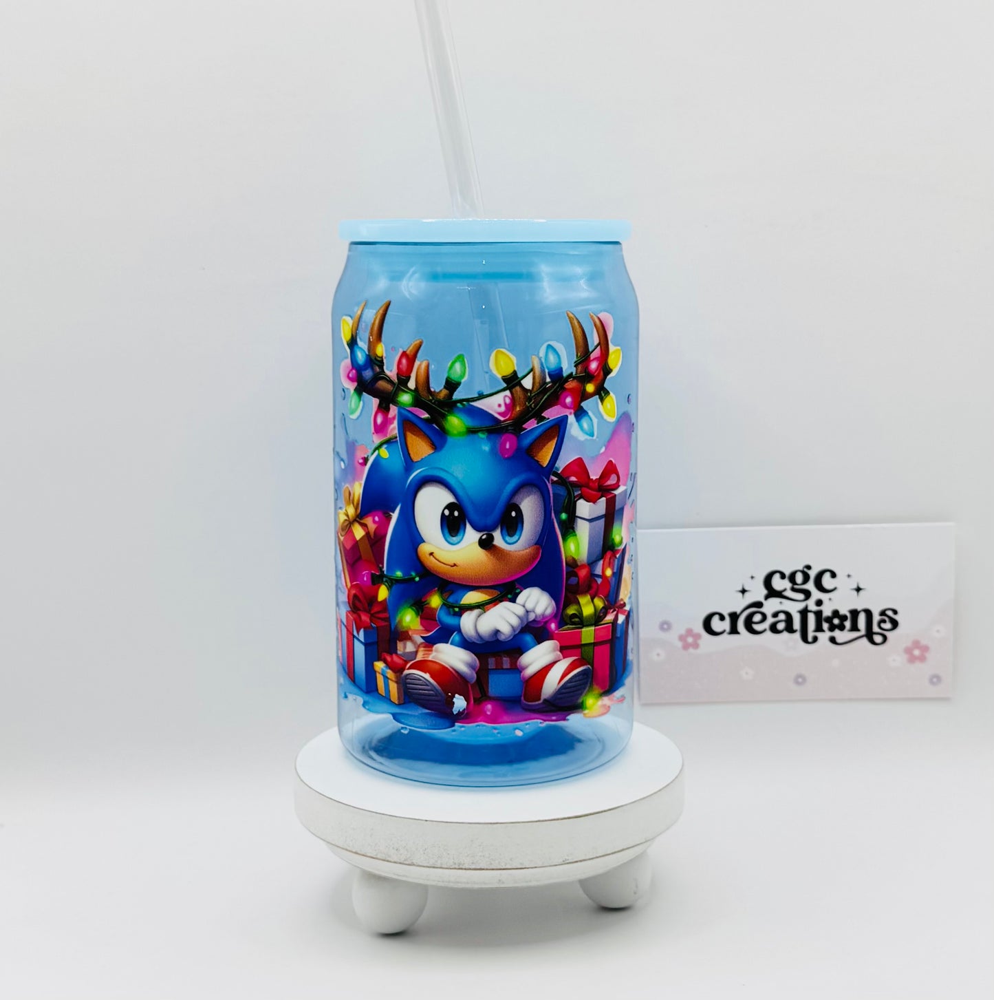 Plastic Christmas Sonic 16oz Cup With Lid