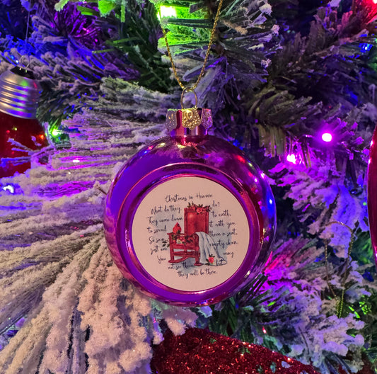 Christmas In Heaven Plastic And Aluminum Christmas Ornament -  Pinkish/Purple