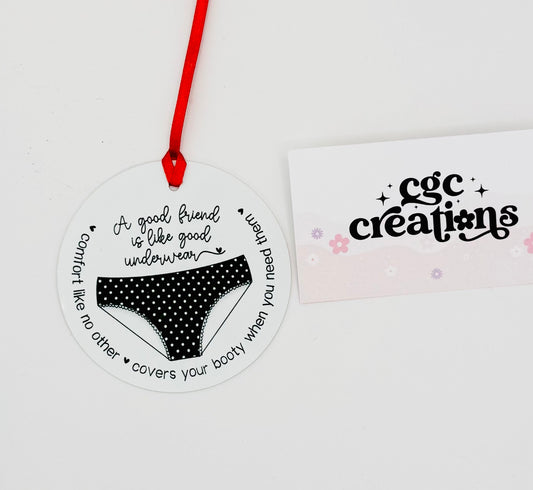 A Good Friend (black underwear)Aluminum Round Light Weight Ornament