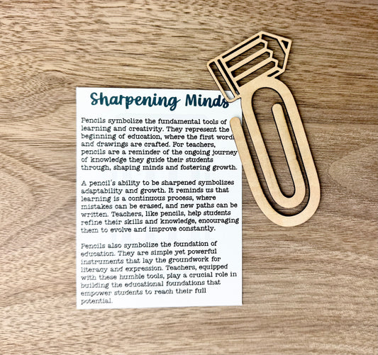 Sharpening Minds Story Card Wood Bookmark/Paperclip-Wood