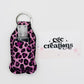 Purple Leopard Neoprene Sanitizer Keychain