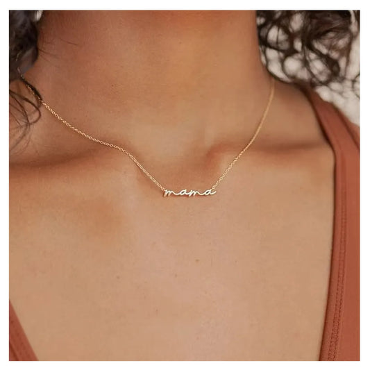 Mama Script Necklace