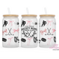 Hockey Moms Social Club 16oz Glass Cup With Lid