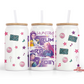Pop Culture @2 - 16oz Glass Cup With Lid