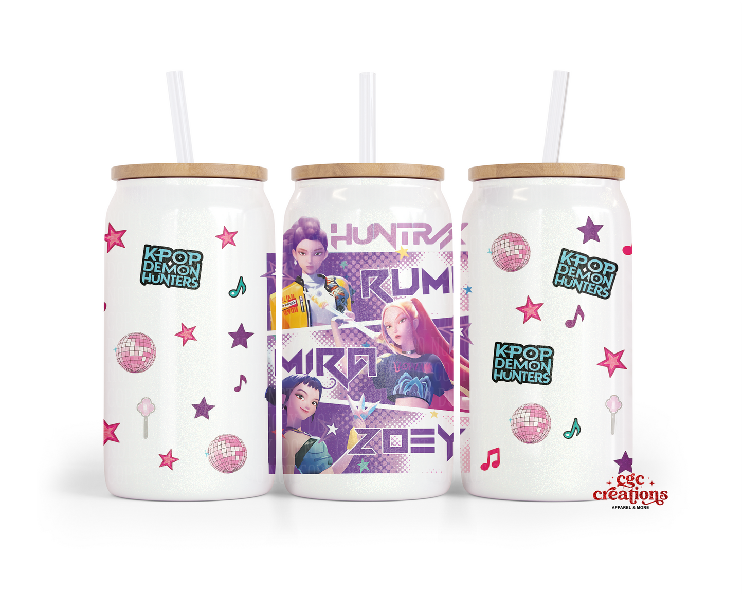 Pop Culture @2 - 16oz Glass Cup With Lid