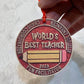 Worlds best teacher Aluminum Round Light Weight Ornament