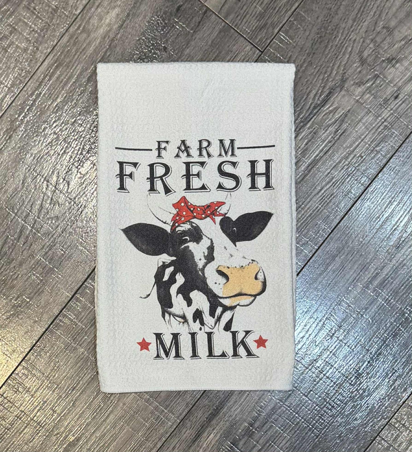 Farm Fresh Milk  Tea Towel
