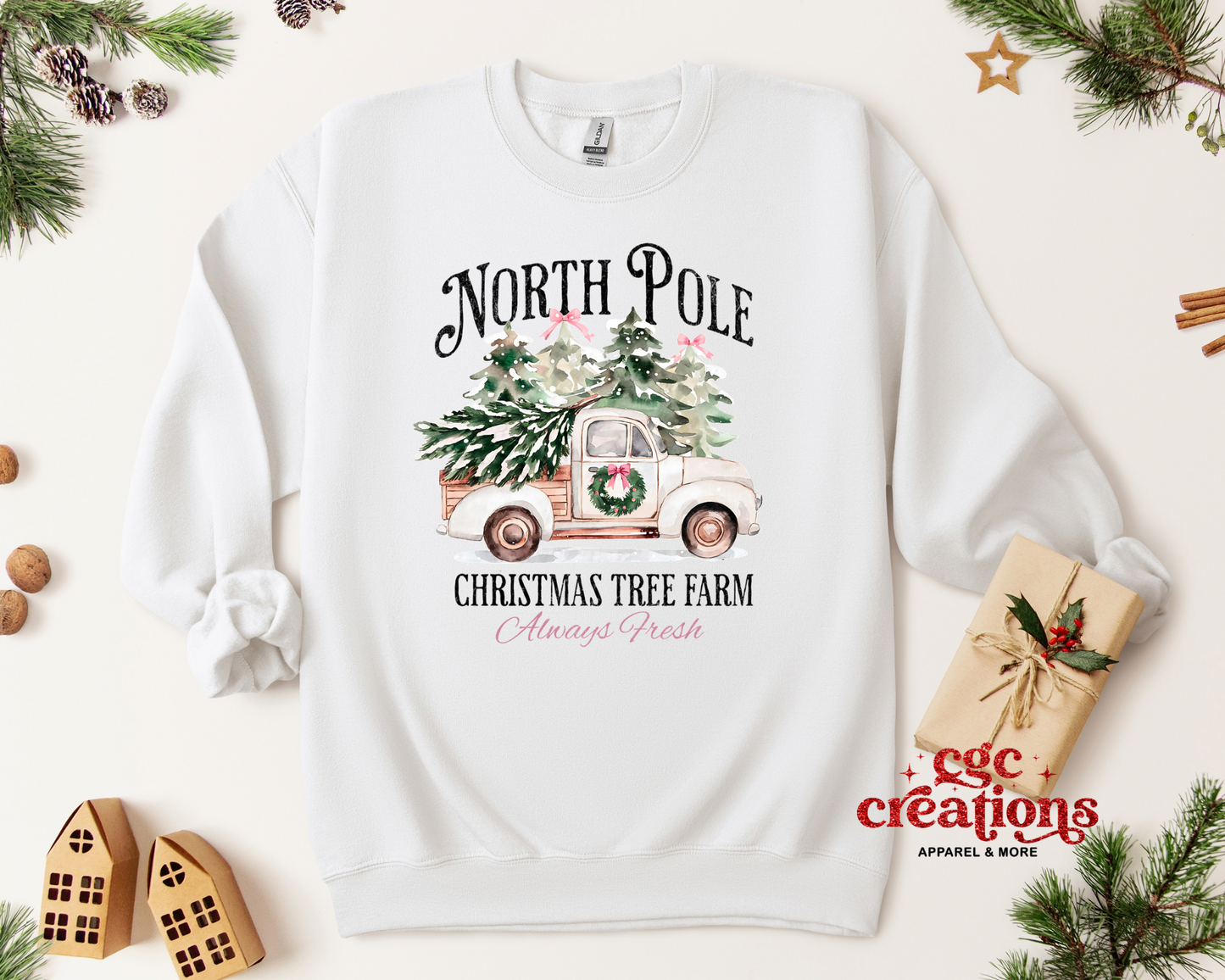 North Pole Christmas Tree Farm Crewneck Sweatshirt