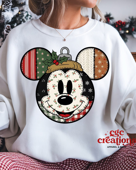 Patchwork Mouse Crewneck Sweatshirt