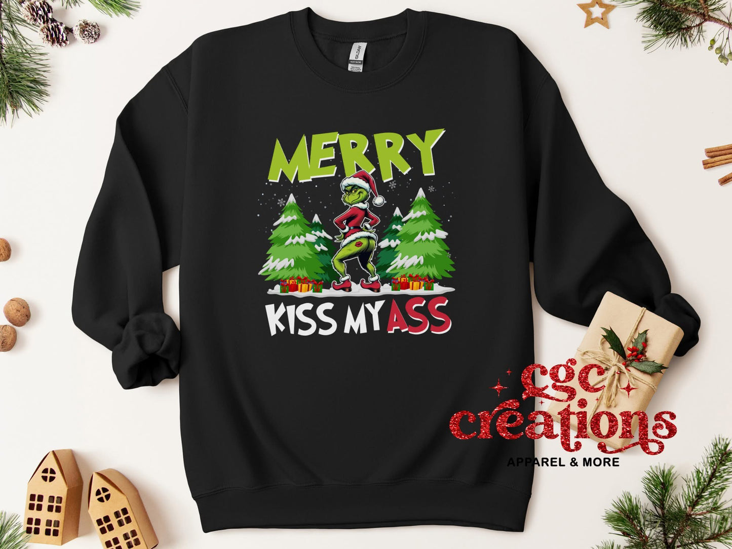 Merry Kiss My Ass Crewneck Sweatshirt