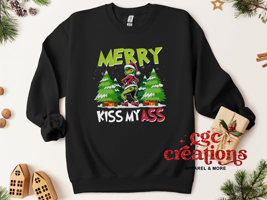 Merry Kiss My Ass Crewneck Sweatshirt
