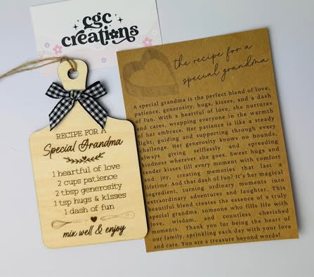 Grandma Recipe With Story Card Laser Christmas Ornament