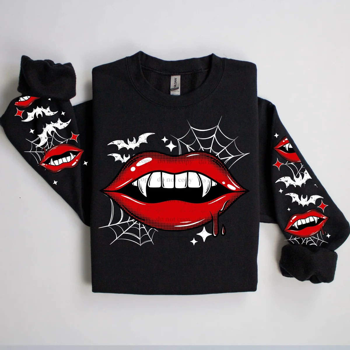 Vampire Lips With Sleeves For Crewneck And Hoodie ONLY Apparel(t-shirt or crewneck sweatshirt or hoodie)
