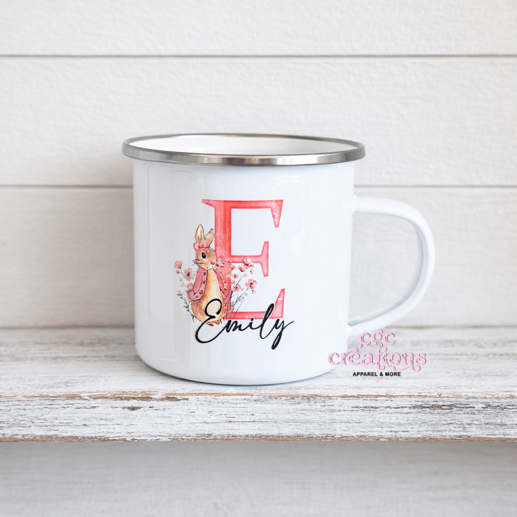 Personalized Letter Enamel Mug