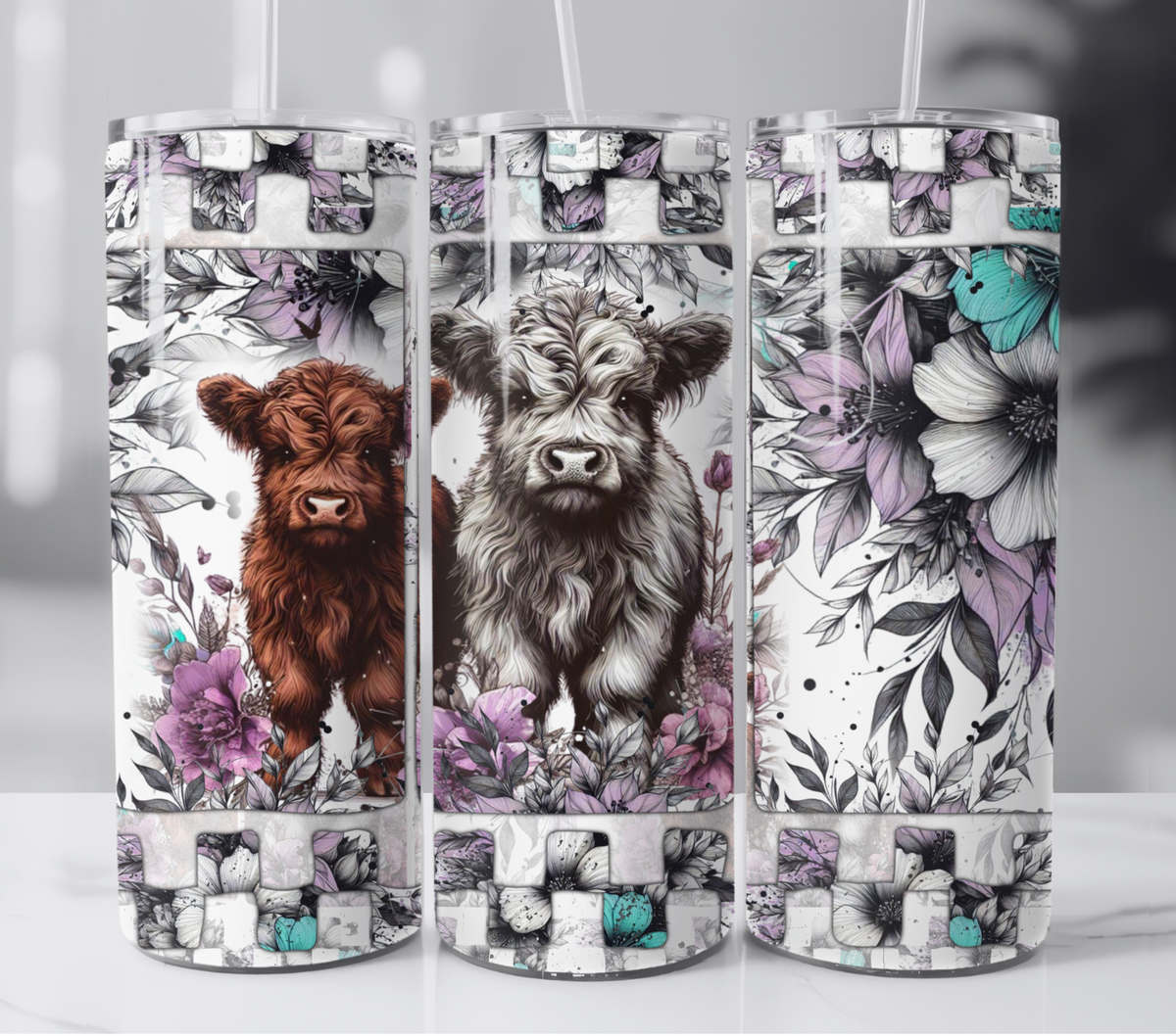 Cute Highland Cow 20 oz Insulated Tumbler