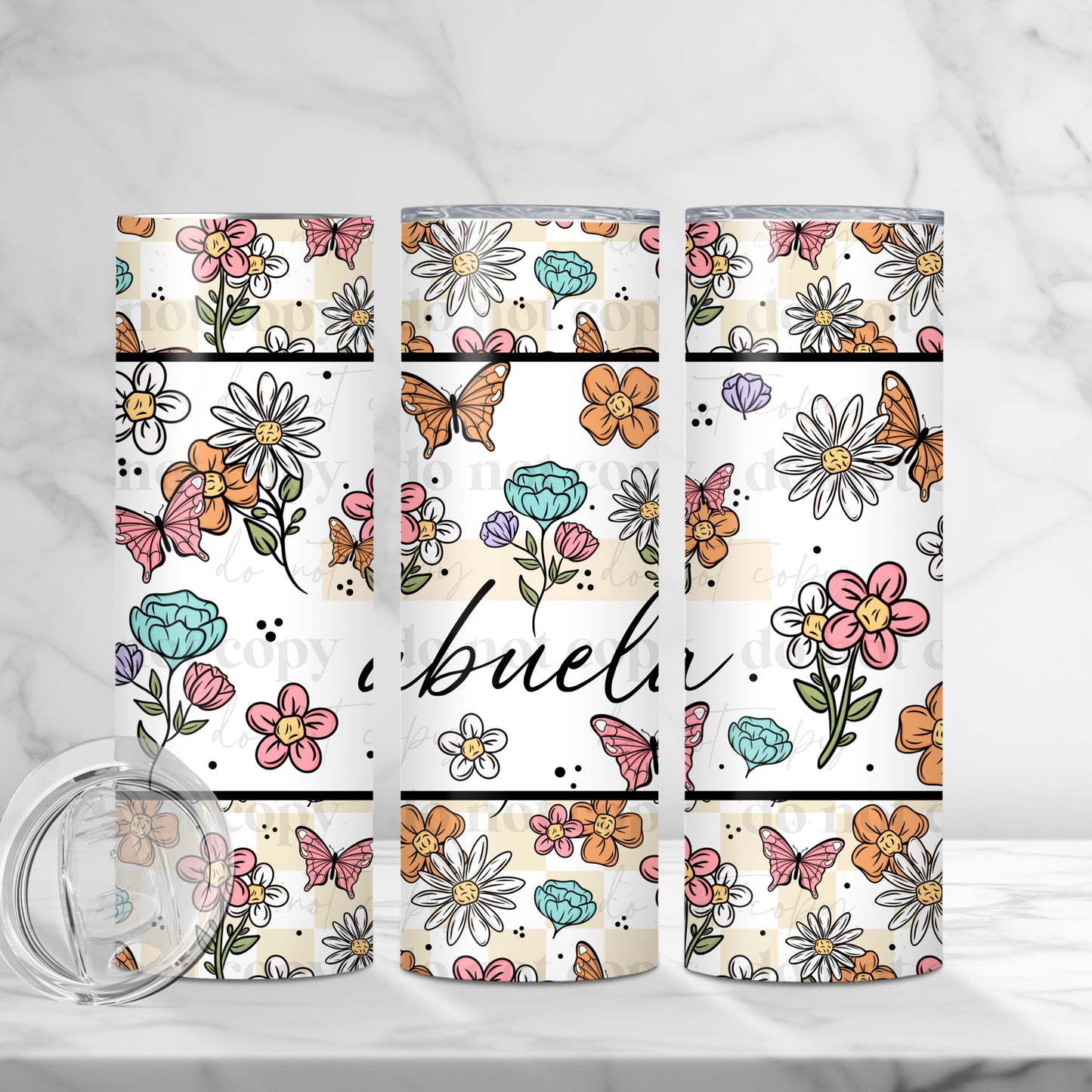 Floral Mama, Nana, Grandma, Aunt Etc. 20oz Insulated Tumbler