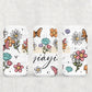 Floral Mama, Nana, Grandma, Aunt Etc. 16oz Glass Cup With Lid