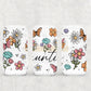 Floral Mama, Nana, Grandma, Aunt Etc. 16oz Glass Cup With Lid