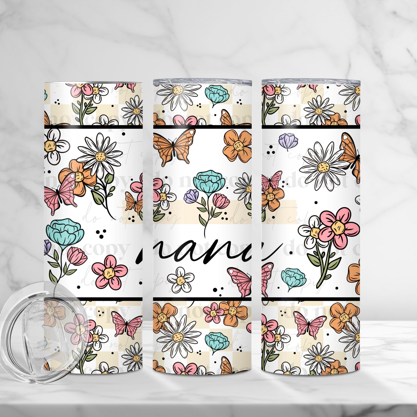 Floral Mama, Nana, Grandma, Aunt Etc. 20oz Insulated Tumbler