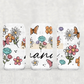 Floral Mama, Nana, Grandma, Aunt Etc. 16oz Glass Cup With Lid
