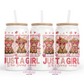 Just A Girl Who Loves Cows 16oz Glass Cup With Lid