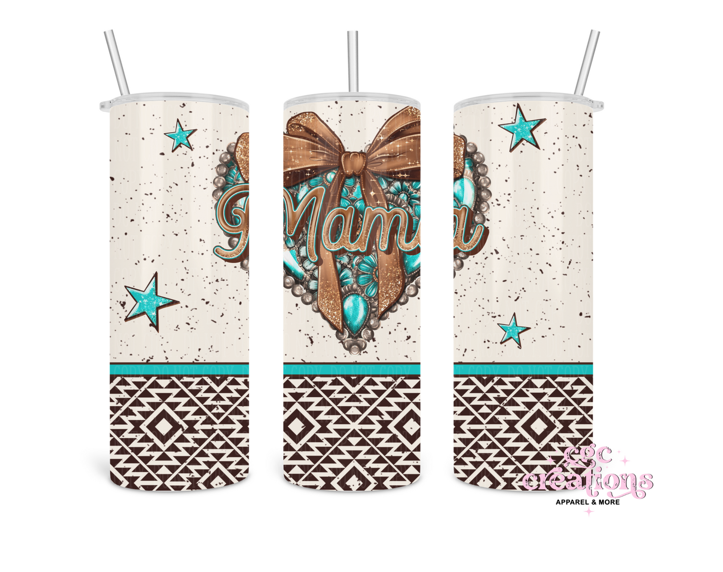 Western Mama Heart 20oz Insulated Tumbler