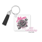 Mama Checkered Rose Acrylic Keychain