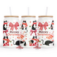 Meowy Christmas 16oz Glass Cup With Lid