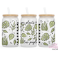 More Plants Less People 16oz Glass Cup With Lid