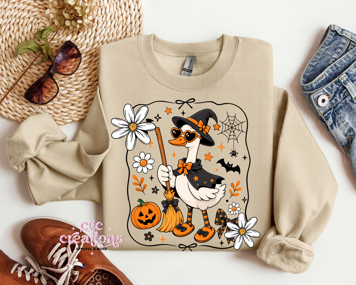 Halloween Witch Goose Apparel(t-shirt or crewneck sweatshirt or hoodie)