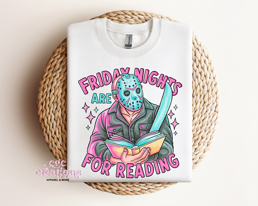 Friday Nights Are For Reading Apparel(t-shirt or crewneck sweatshirt or hoodie)