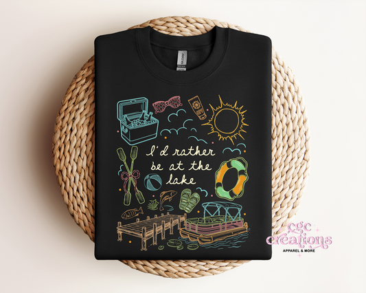 I'd Rather Be At The Lake Crewneck Sweatshirt