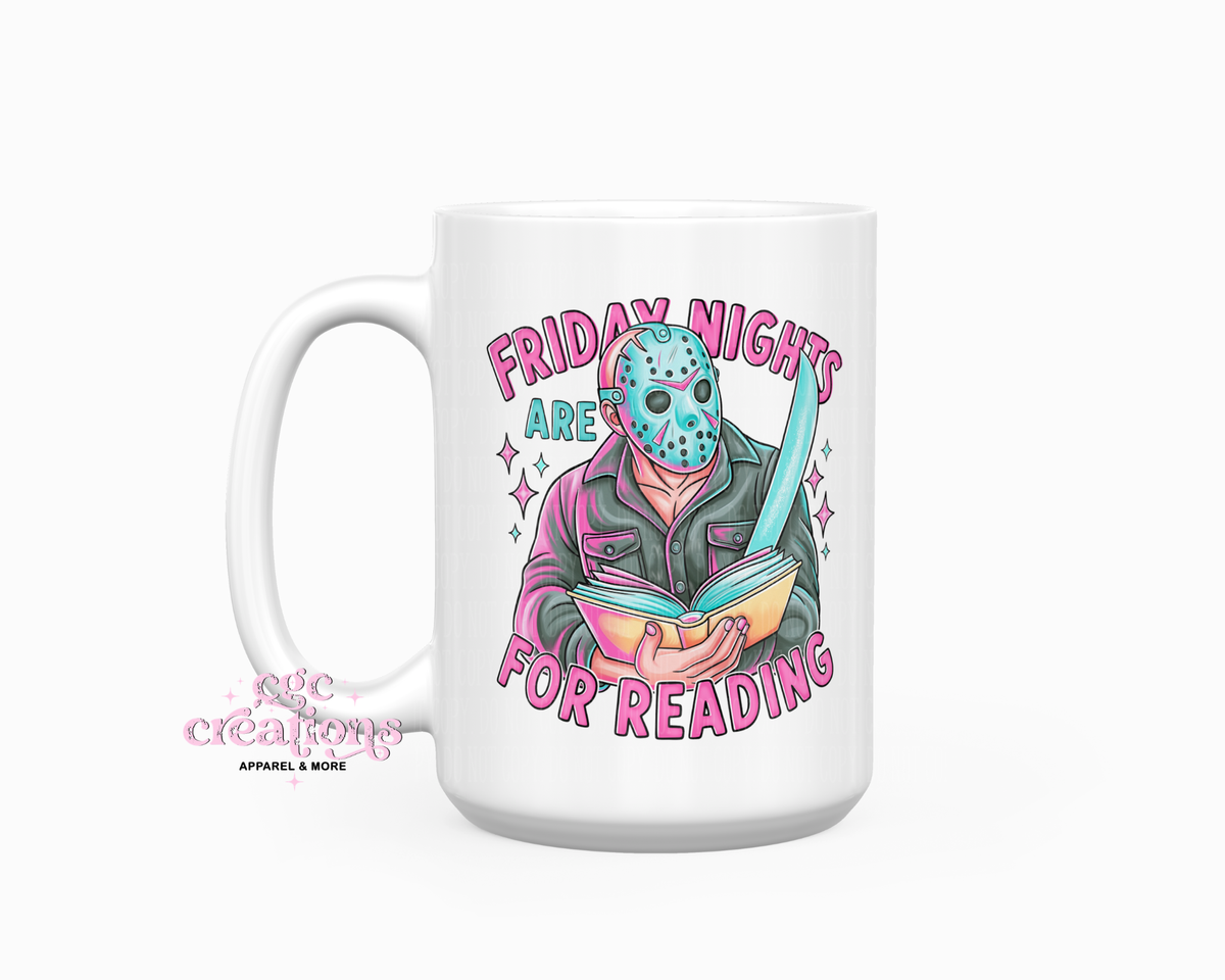 Friday Nights Are For Reading 15oz Ceramic Coffee Mug