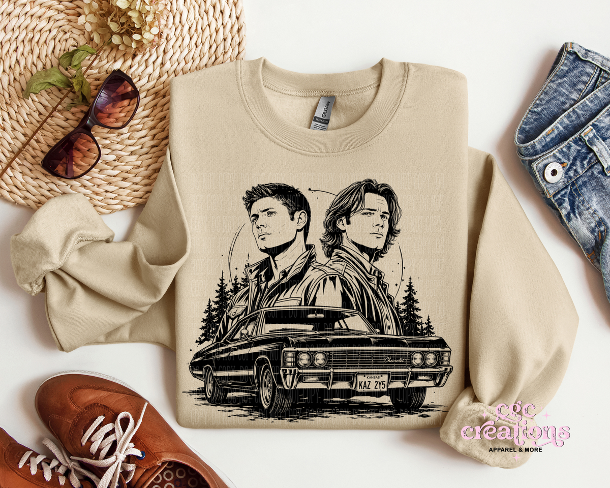 Monster Hunting Brothers Classic Car Apparel(t-shirt or crewneck sweatshirt or hoodie)