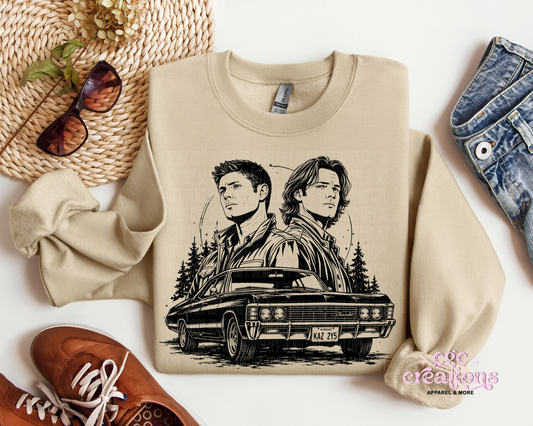 Monster Hunting Brothers Classic Car Apparel(t-shirt or crewneck sweatshirt or hoodie)
