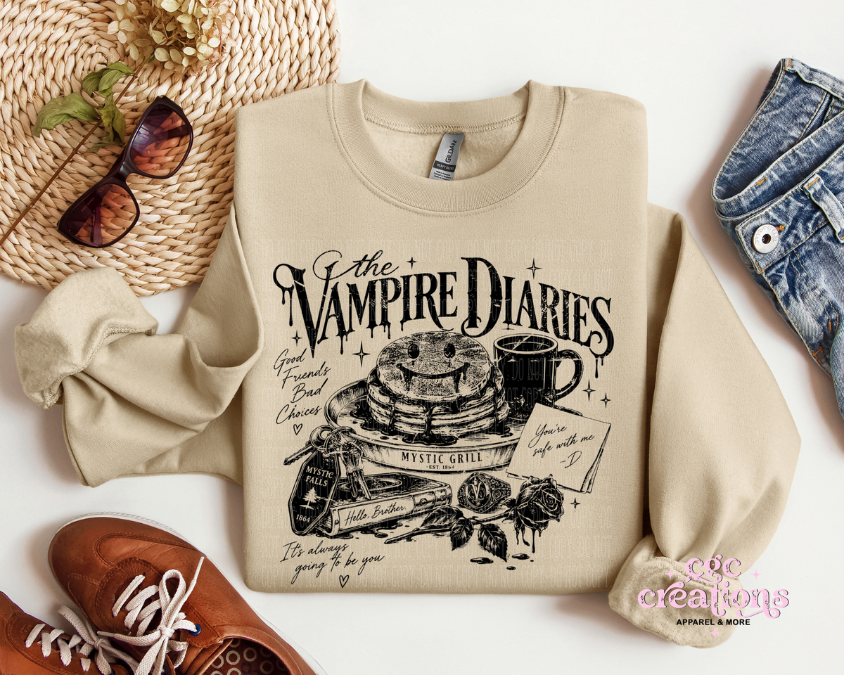 Mystic Falls Dark Romance Inspired Apparel(t-shirt or crewneck sweatshirt or hoodie)