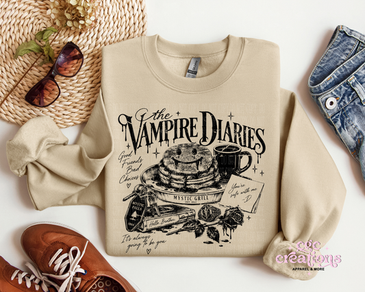 Mystic Falls Dark Romance Inspired Apparel(t-shirt or crewneck sweatshirt or hoodie)
