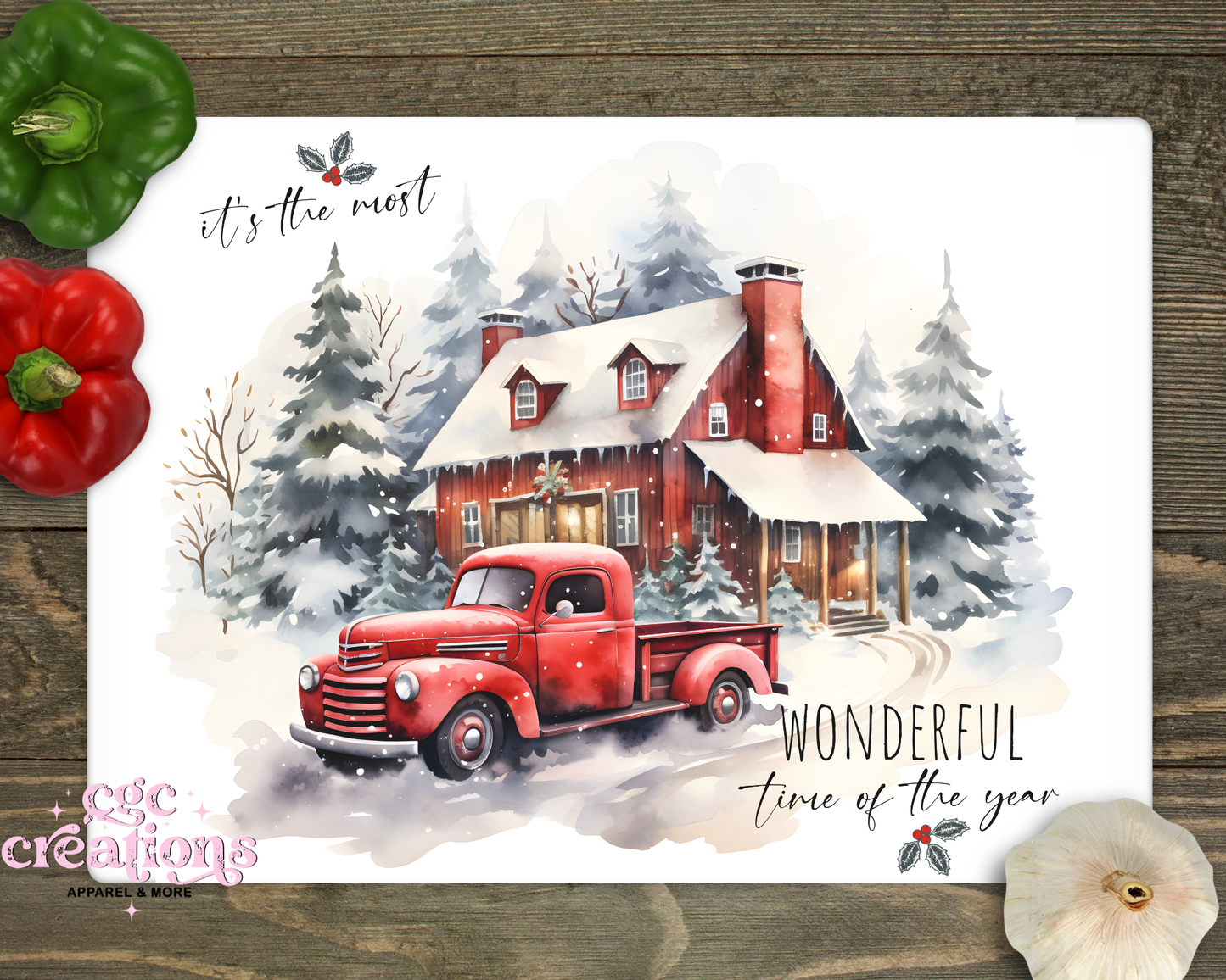 It's The Most Wonderful Time Of The Year Glass Cutting Board