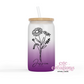 Wedding Party Personalized 16oz Glass Cup With Lid