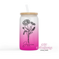 Wedding Party Personalized 16oz Glass Cup With Lid