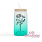 Wedding Party Personalized 16oz Glass Cup With Lid